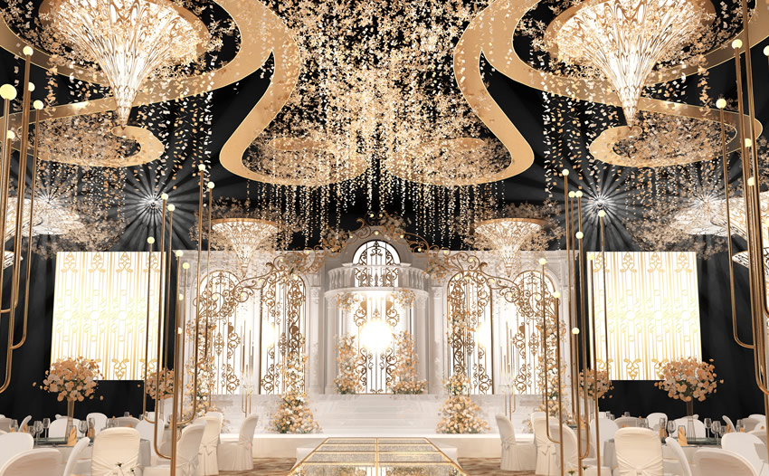 垦利花木兰喜事汇金色大厅效果展示